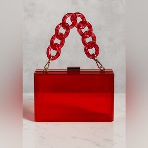 Chic Red Acrylic Clutch